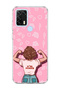 General Mobile Gm 21 Pro Compatible Strong Women's Pink Printed Transparent Phone Case