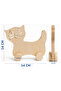 Wooden Fox Toy Natural Handmade Paintable Educational Toy + 6-Piece Paint Set Gift - 5