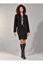Women's Black Suede Buttoned Pocket Jacket - 8