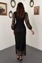 Guipure Detailed Lace Dress Black - 5