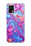 General Mobile Gm 21 Pro Compatible Pink Blue Fluid Printed Transparent Phone Case