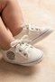 Baby Pink Canvas Sneakers White Toe Lace-Up Infant Baby First Step Shoes - 7