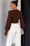 Finger-Looped Italian Sleeve Soft Crop Women's Sweater - 4