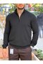 25-12 Half Zipper Basic Knitwear Sweatshirt Black - 3