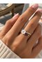 Floral Purple Stone Detailed Adjustable Vintage Ring for Women White - 4