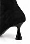 Women's Black Suede Zippered Thin Heeled Stylish Boots - 3