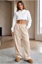 Women's Winter 3-Thread Fleece-Lined Baggy Leg Sweatpants