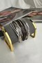 Gold, Silver, Rose Shiny Multi-Row Cross Design Magnetic Bracelet (18cm) - 3