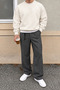 Men's 3 Thread Threaded Regular Fit Crew Neck Basic Sweatshirt