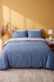 Ceria Klein Embroidered 100% Cotton Double Duvet Cover Set - 6 Piece Dowry Set - 2