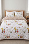 Chinese Dumpling Patterned Double-Sided, Double-Size Wellsoft Quilt Set |   1 Piece 195 × 215 cm Quilt |   2 Pieces 50X70 cm Pillowcases