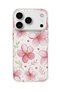 iPhone 18 Pro Max Compatible Pink Cherry Blossom Printed Transparent Phone Case
