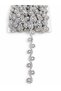 Decorative Ornament Strip, Plastic Stone Strip with a Shiny Crystal Look 1 Meter Silver -It Has the Feature of Being Able to Be Sewn. It Can Be Used in Many Areas Such as Clothing, Accessories, Shoes, Bags, or Home Textiles. - 3