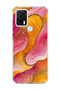 General Mobile Gm 21 Pro Compatible Gold Glittery Wave Printed Transparent Phone Case