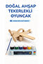 Wooden Airplane Toy Natural Handmade Paintable Educational Toy + 6-Piece Paint Set Gift