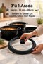 24/26/28cm Compatible Glass Silicone-Edged Lid for All Types of Pots and Pans Compatible Glass Pot and Pan Lid - 5