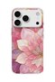 iPhone 18 Pro Max Compatible Rose Gold Water Lily Printed Transparent Phone Case