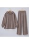 Women's Modal Pique Fabric Hooded Casual Top and Bottom Set Mta2580 - 5