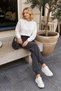 Women's Anthracite Gray Wool Knitwear Jogger Pants - 2