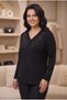 Nergiz Combed Cotton Women's Large Size Long Sleeve Comfortable Fit Blouse - 3