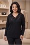 Nergiz Combed Cotton Women's Large Size Long Sleeve Comfortable Fit Blouse