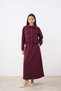 Women's Double Pocket Detail Hidden Zipper Suit Burgundy