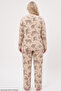 Skin Color Leopard Printed Large Size Oversized Knitted Pajama Set 8089 - 3
