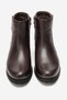 Women's Comfort Zippered Buckle Casual Boots Real Leather Br 06035 Brown - 4