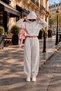 Pink Poetic Printed Embossed Oversize Hooded Sweet-Sweatpants Premium Set - 3