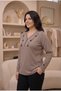 Nergiz Combed Cotton Women's Large Size Long Sleeve Comfortable Fit Blouse - 3