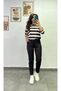 Crew Neck Thick Striped Soft Fabric Sweatshirt - 2