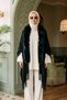 Women's Fur Detailed Poncho 18 Black - 3