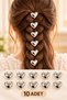 Hair Clip with Heart Pattern 10 Pieces - 2