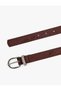 Faux Suede Belt with Stone Ring and Metal Buckle - 3