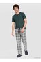 Esvab • Modern & Distinctive Checkered Embroidered Men's Pajama Bottoms