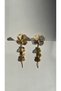 Gold Aura Flower Dangle Earrings - 3