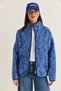 Women's Saks Patterned Stand Collar Pocket Detailed Ribbed Zippered Teddy Jacket 880 60286659 - 2