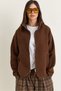 Women's Bitter Brown Stand Collar Pocket Detailed Ribbed Zippered Teddy Jacket 868 60286657