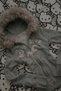 Hollister Gothic Fur Hooded Gray Y2K Hooded Sweat Cardigan - 2