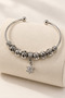 Adjustable Steel Bracelet Suitable for Young People and Children, Mixed Figure Zircon Stone Charm Model, Silver Color - 3