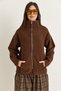 Women's Bitter Brown Stand Collar Pocket Detailed Ribbed Zippered Teddy Jacket 868 60286657 - 3
