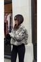 Zebra Patterned Coat with Filling - 3