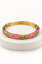 Women's Colorful Enamel Steel Bracelet with Patterned Stylish Cuff Bracelet