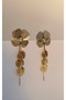 Gold Aura Flower Dangle Earrings - 4