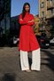 Women's Long Hijab Tunic Comfortable Red Shirt - 6