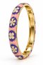 Women's Colorful Enamel Steel Bracelet with Patterned Stylish Cuff Bracelet - 3
