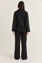 Women's Black Pocket Detailed Stand Collar Zippered Ribbed Jacket Wide Leg Trousers Tracksuit Set 4221 60286662 - 8
