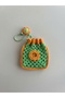 Handmade Knitted Daisy Flower Motif Drawstring Mini Pouch and Jewelry Pouch - 4