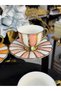 6 Persons Colorful Gilding Engraved First Class Porcelain Coffee Cup Set 90 ml - 4