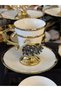 Colorful Swan Bronze 6-People Porcelain Coffee Cup Set 90 ml - 6